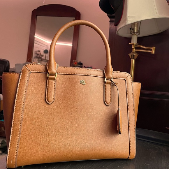 Ralph Lauren Handbags - Crosshatch Leather Medium Brooke Satchel